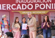 ¡En su primer acto público! Grecia Quiroz y Bedolla inauguran juntos Mercado Poniente en Uruapan