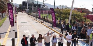 Avanzan obras complementarias del teleférico de Uruapan; inaugura Bedolla calles y canchas deportivas