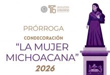 Congreso extiende hasta el 1° de marzo registro para la Condecoración “La Mujer Michoacana 2026”