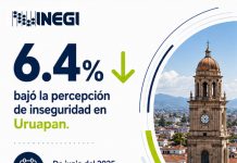 Mejora percepción de seguridad en Uruapan durante el último año: INEGI