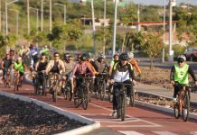 Encabeza Bedolla rodada ciclista por el segundo aniversario del Bulevar Martí Mercado de La Piedad