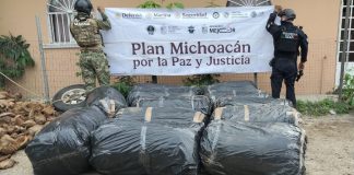 SSP y Marina aseguran camioneta con casi media tonelada de marihuana en Lázaro Cárdenas